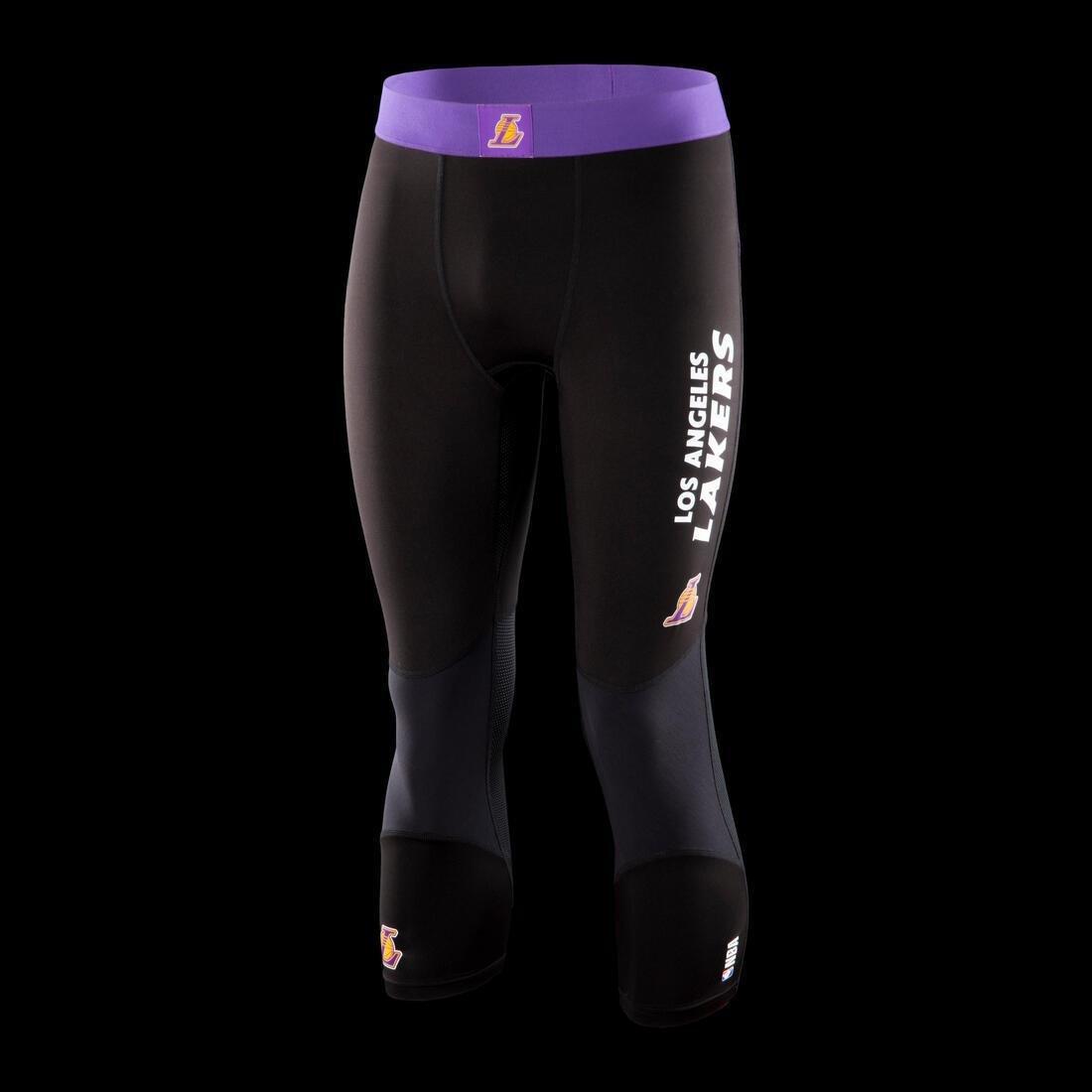 Men Basketball 3/4 Leggings - 500 Nba Los Angeles Lakers, Black, No Color, large image number 11