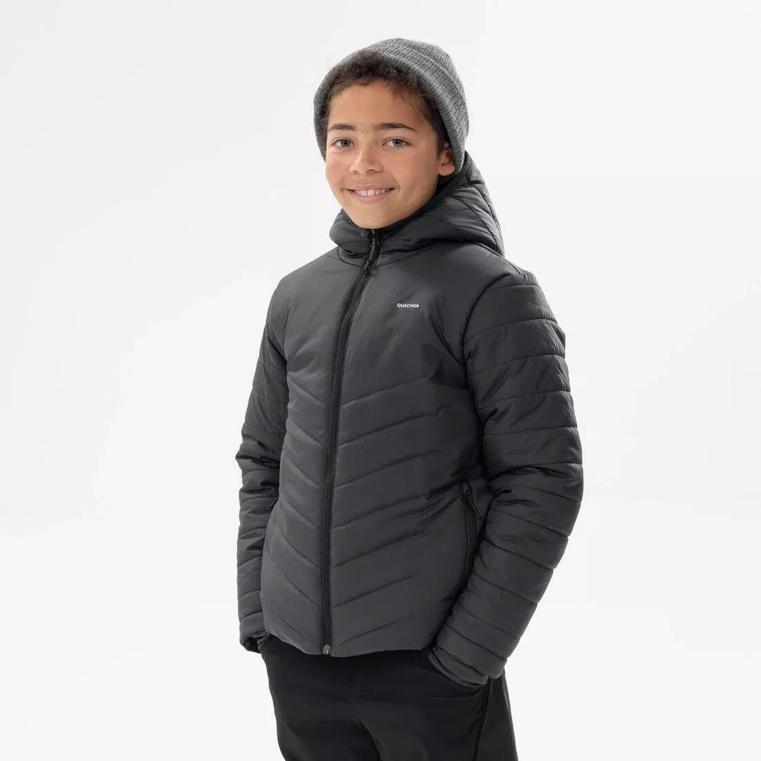 Kids Padded Hiking Jacket - Aged 7-15 - Hybrid Black, Grey, , large image number 0