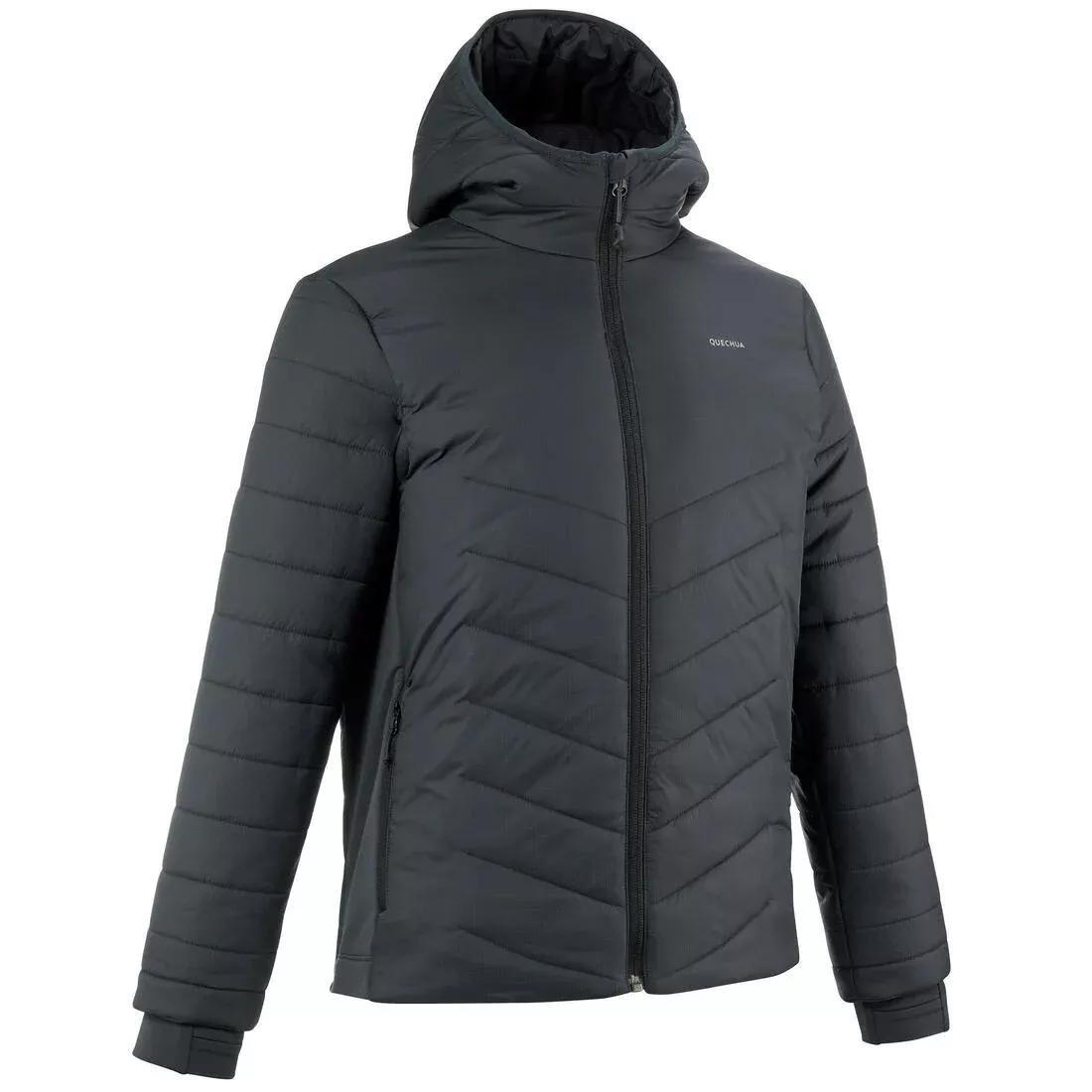 Kids Padded Hiking Jacket - Aged 7-15 - Hybrid Black, Grey, , large image number 1