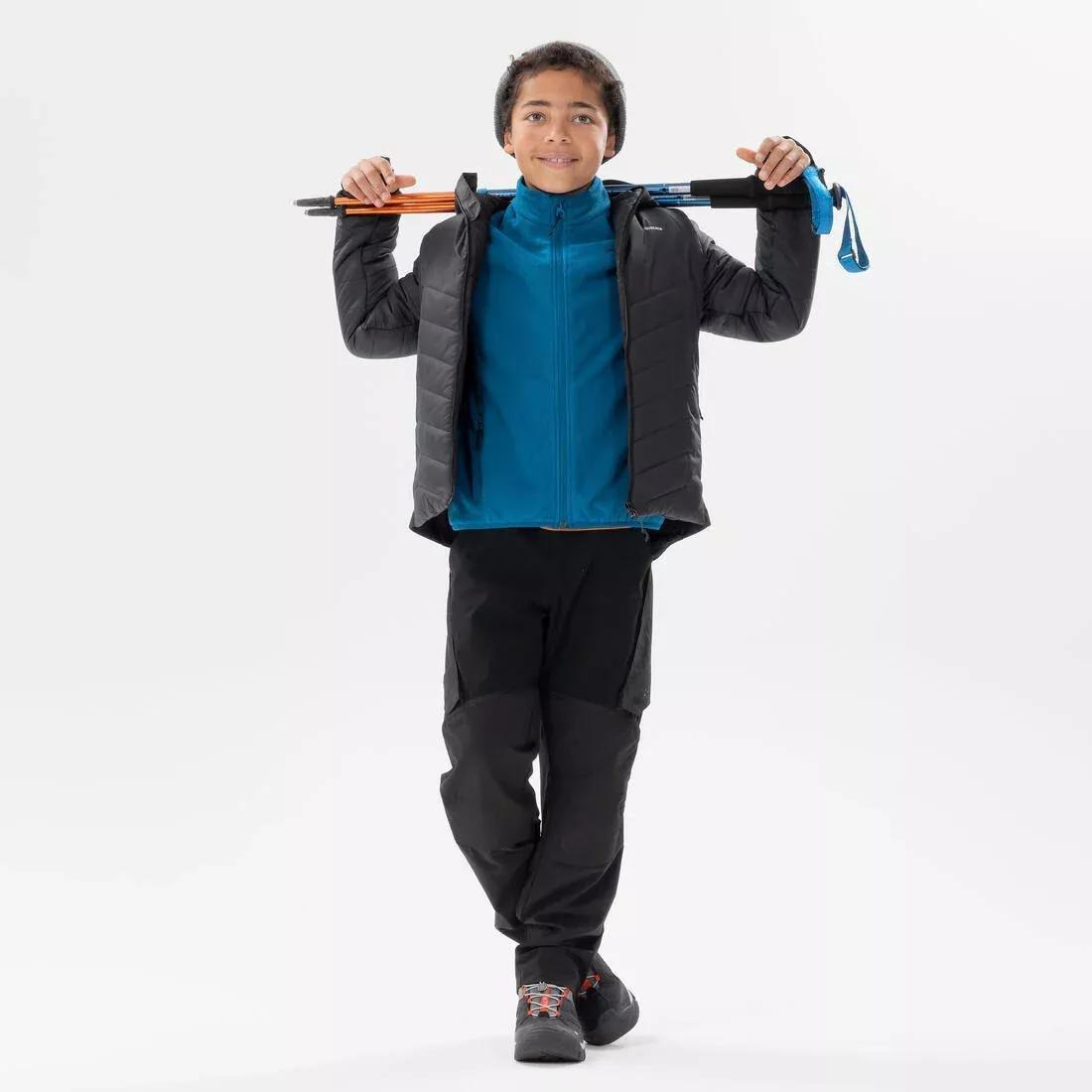 Kids Padded Hiking Jacket - Aged 7-15 - Hybrid Black, Grey, , large image number 2