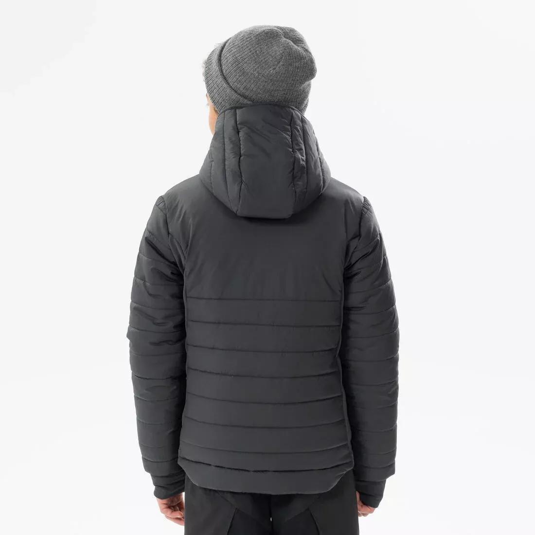 Kids Padded Hiking Jacket - Aged 7-15 - Hybrid Black, Grey, , large image number 3
