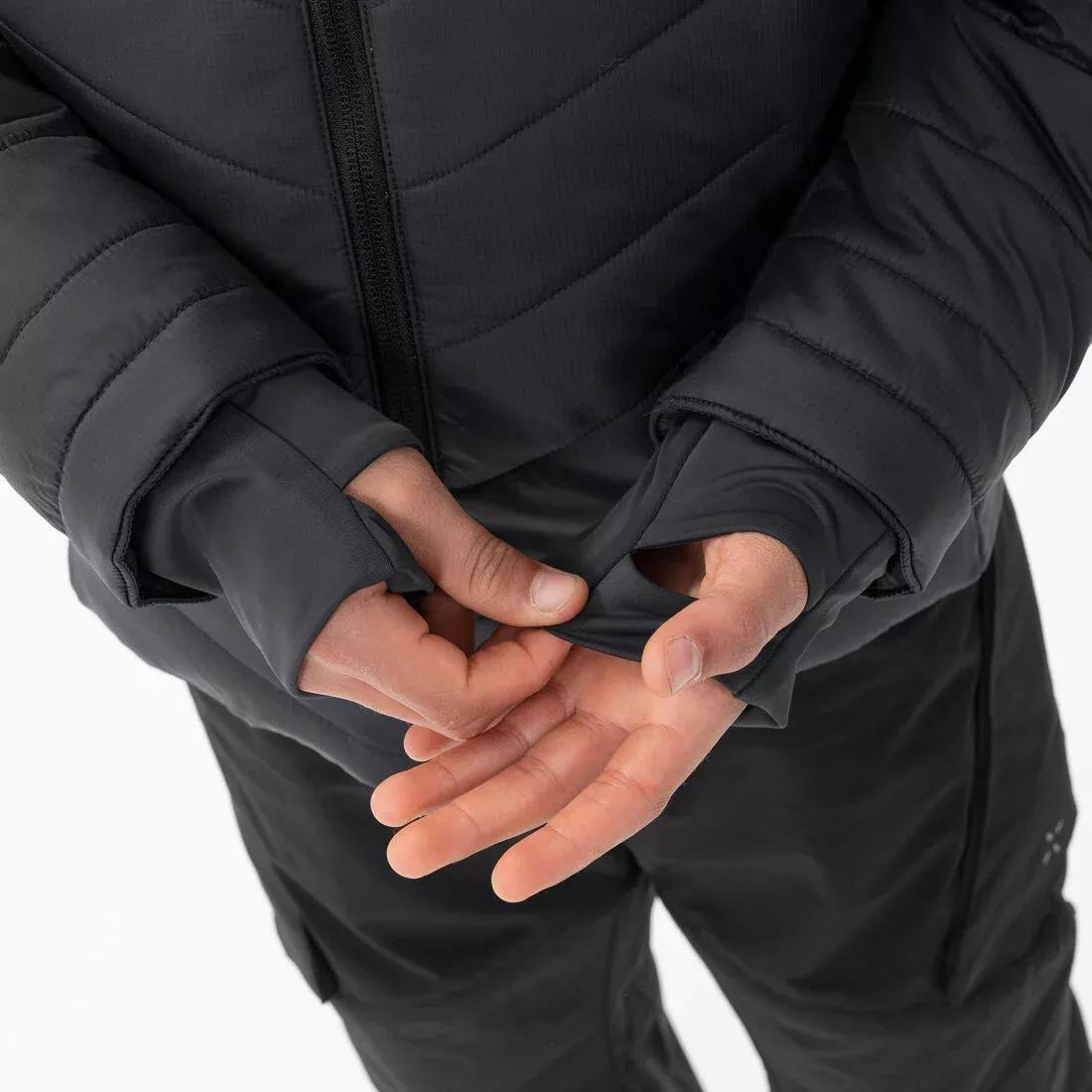 Kids Padded Hiking Jacket - Aged 7-15 - Hybrid Black, Grey, , large image number 6