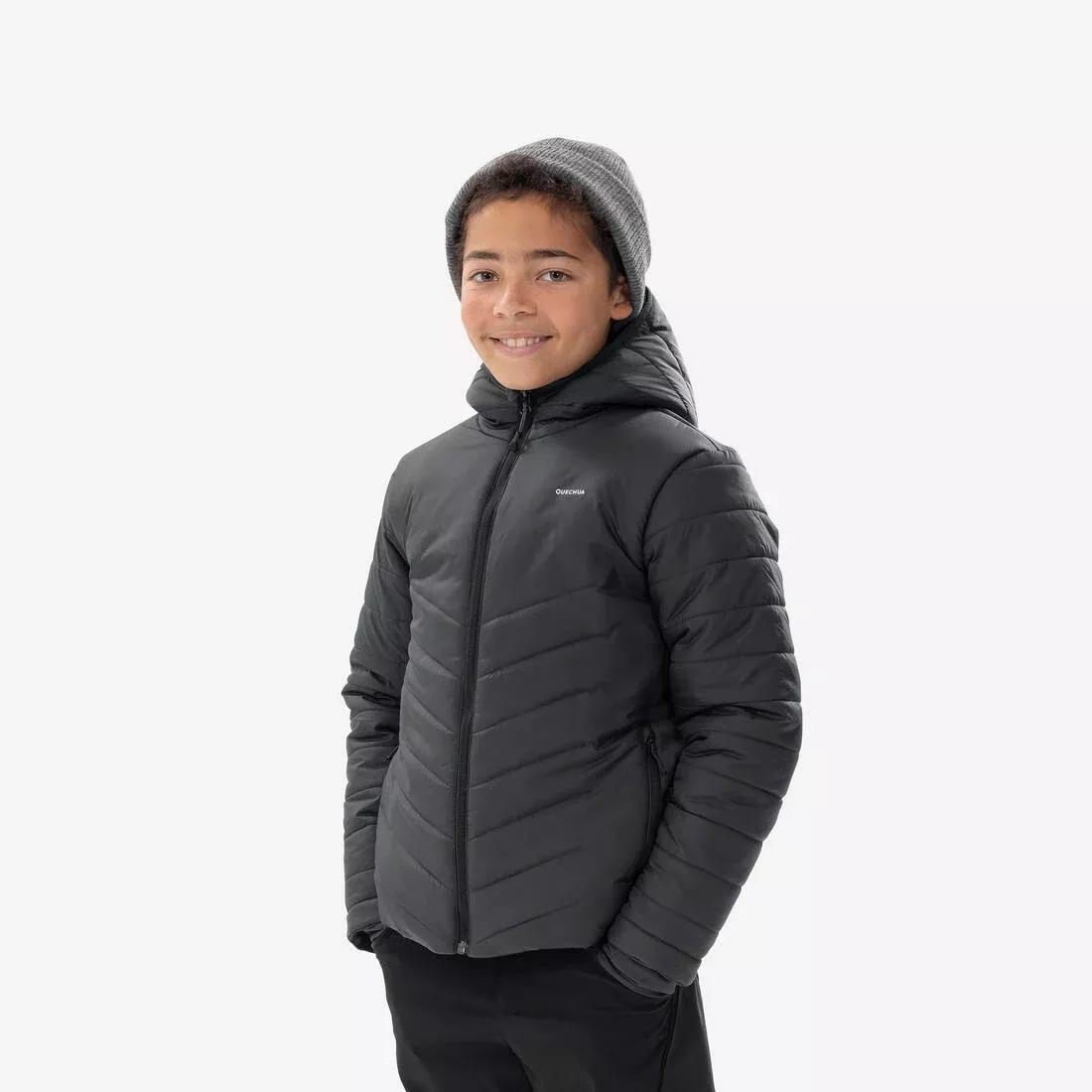 Kids Padded Hiking Jacket - Aged 7-15 - Hybrid Black, Grey, , large image number 8