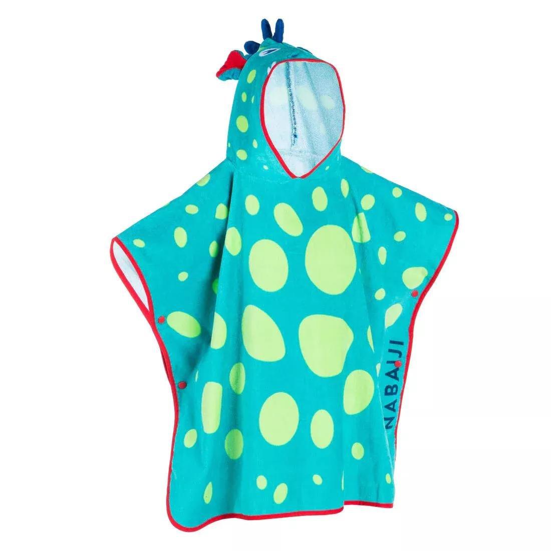 Kids Boys Cotton Changing Poncho, Green, No Color, large image number 0