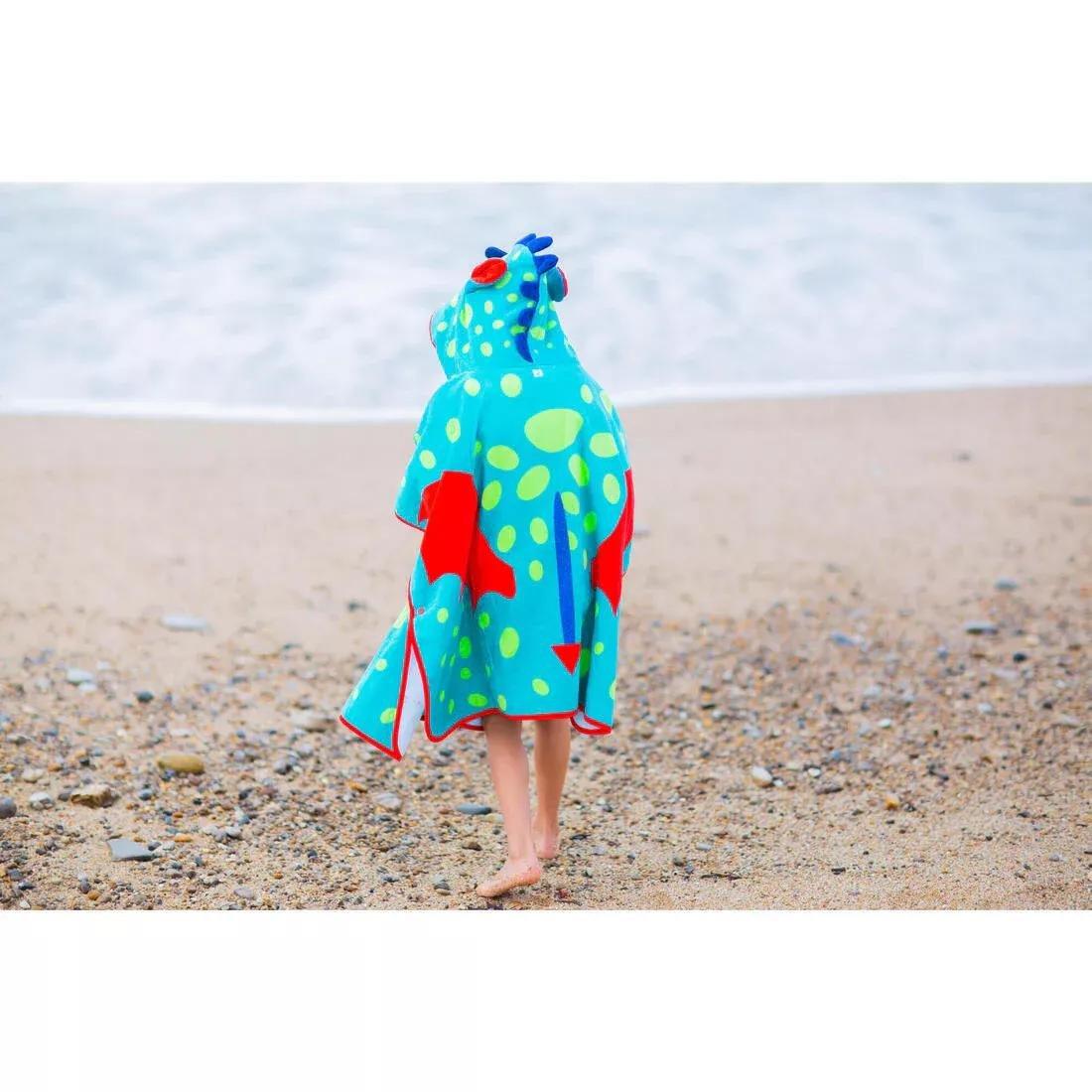 Kids Boys Cotton Changing Poncho, Green, No Color, large image number 1