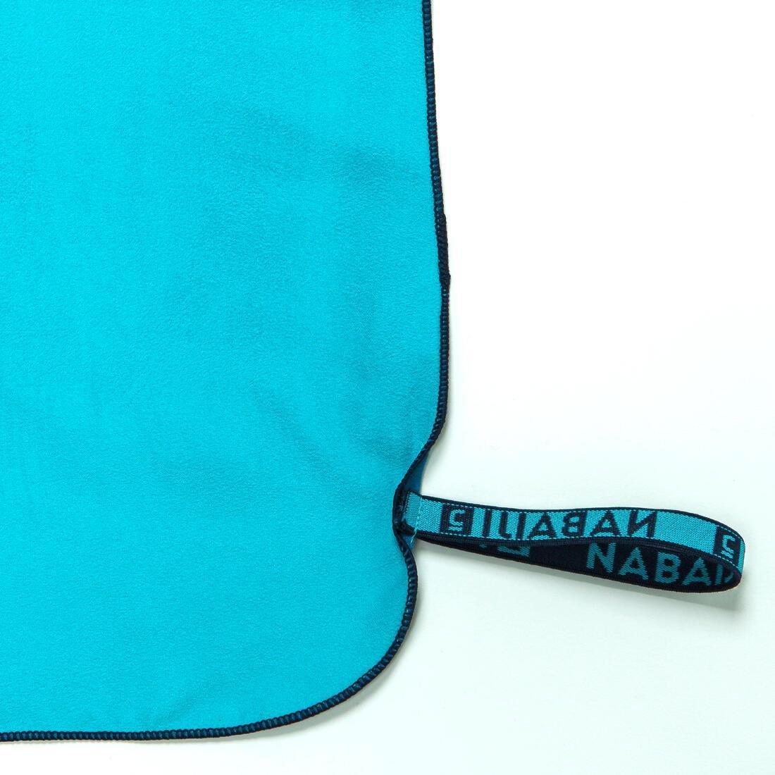Microfibre Swimming Towel Size L 80 X 130 Cm Double-Sided Blue/Green, Teal Green, No Color, large image number 3