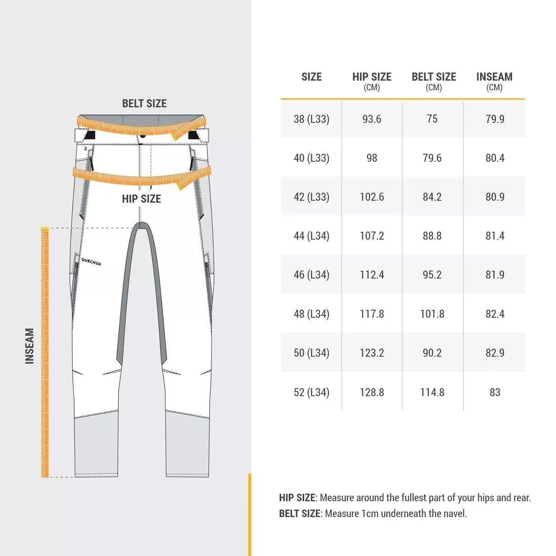 Men Warm And Water-Repellent Hiking Trousers - SH500, Grey, No Color, large image number 5