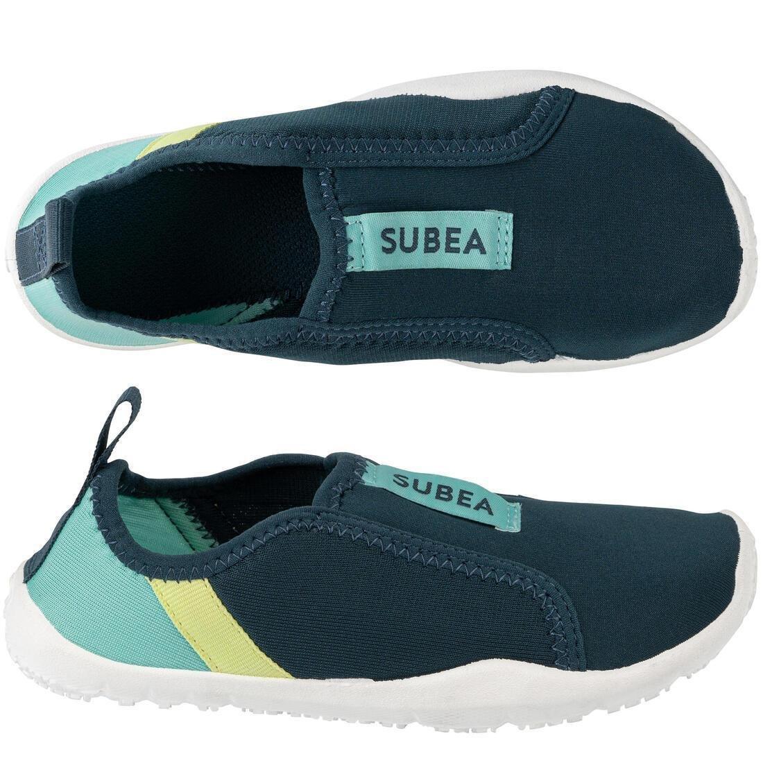 SUBEA - Kids Elasticated Aquashoes 120 Beach Party, Blue