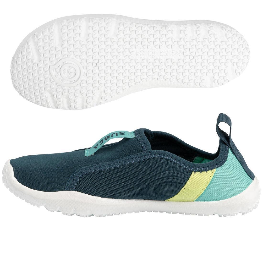 SUBEA - Kids Elasticated Aquashoes 120 Beach Party, Blue