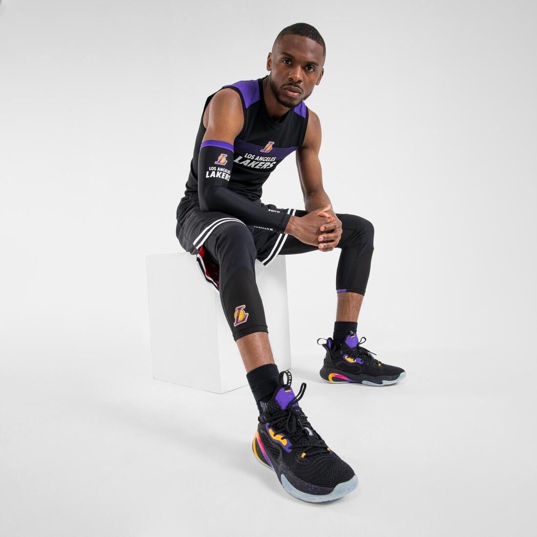Men Basketball Sleeve E500 - Nba Los Angeles Lakers, Black, , large image number 4