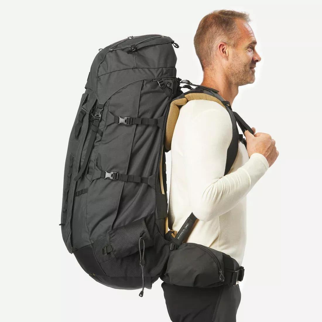 Men Trekking 70+10L Backpack - Mt900 Symbium, Grey, No Color, large image number 6