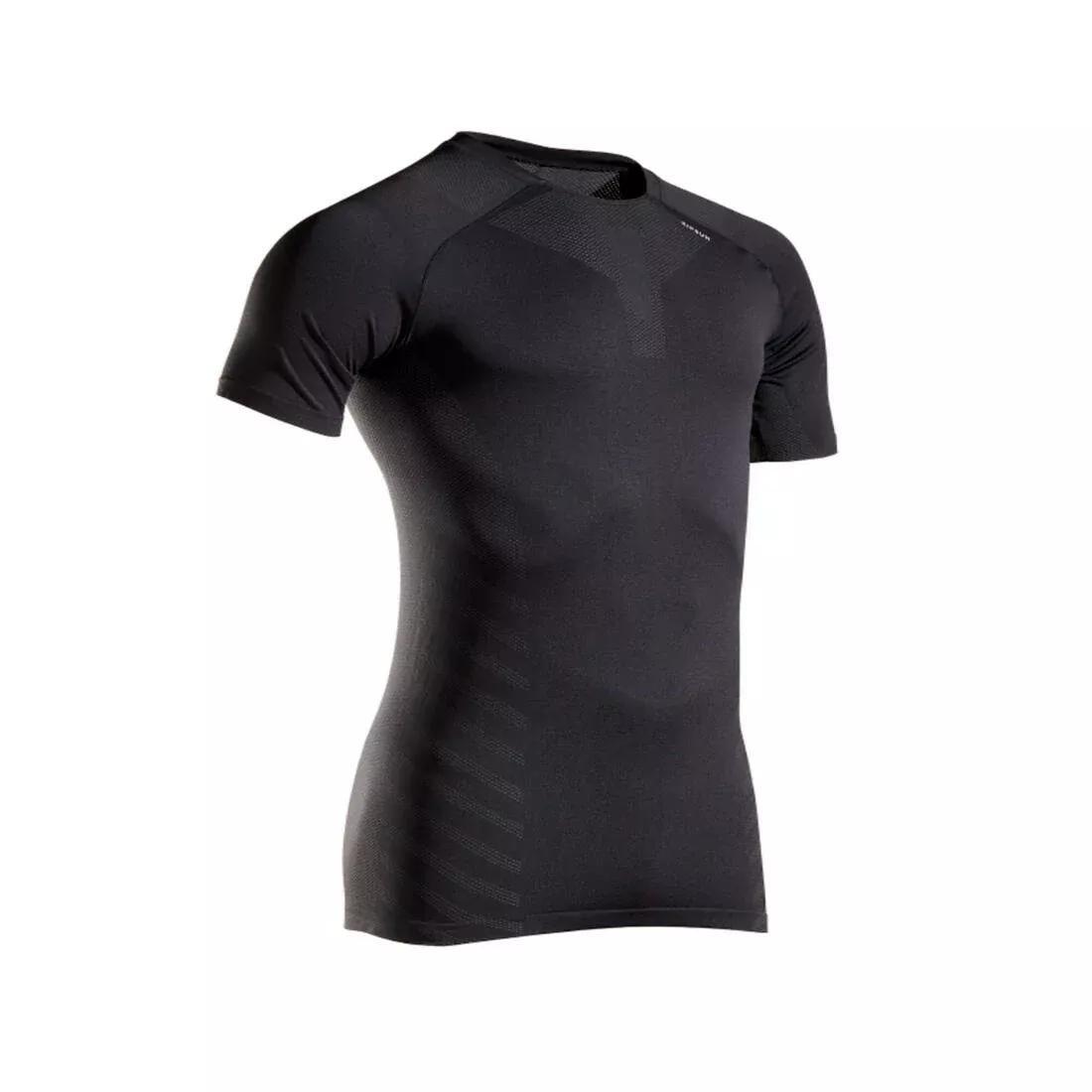 Men Running Seamless T-Shirt - Kiprun Run 500 Comfort Skin, Black, 5401_000, medium