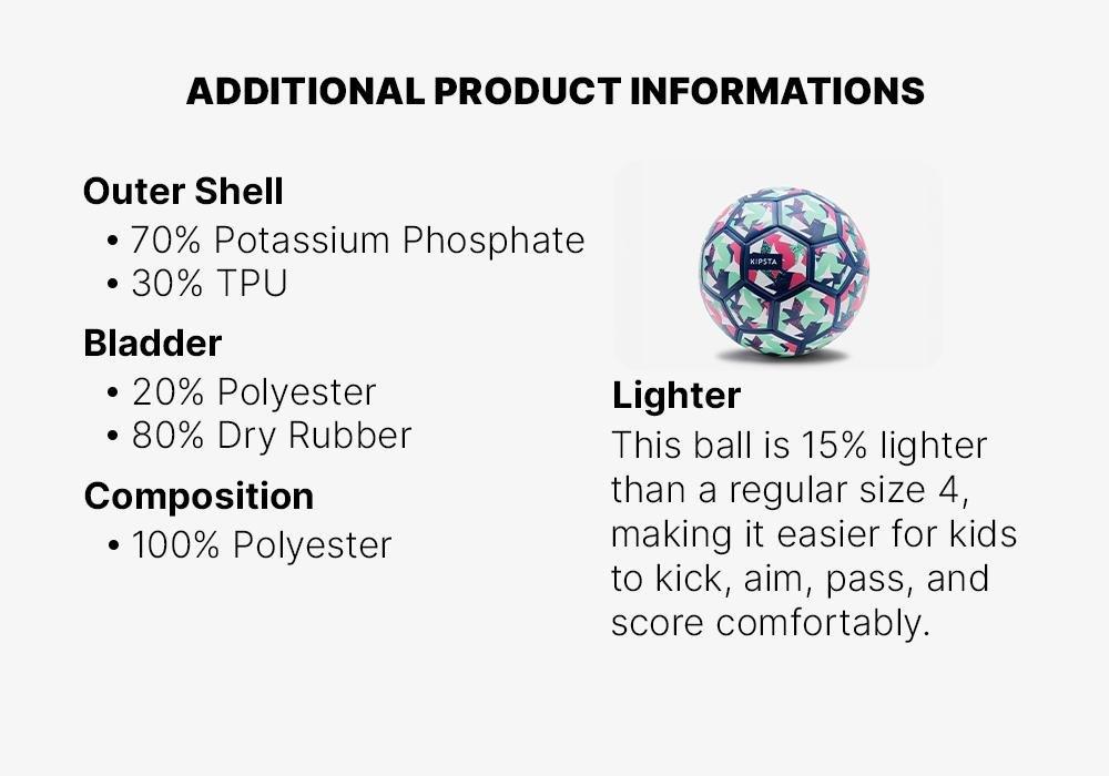 Football Light Learning Ball Size 4, Multicolour, No Color, large image number 5