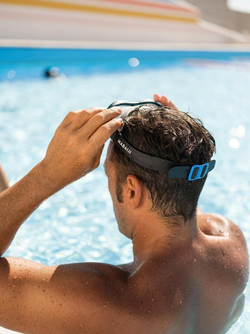 Swimming Pool Mask - Swimdow V2 Size L Clear Lenses, Blue, No Color, large image number 6
