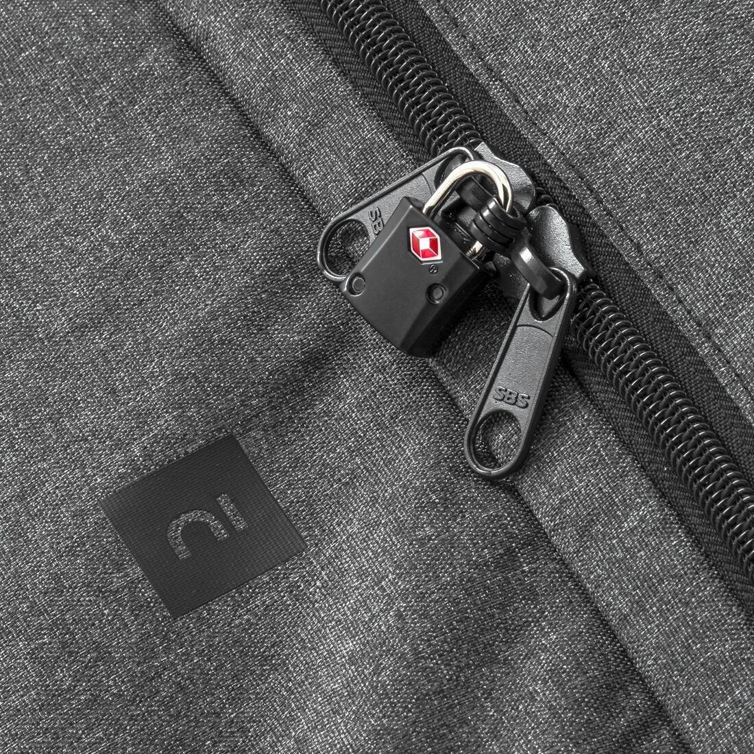 Large Football Travel Suitcase, Black, No Color, large image number 6