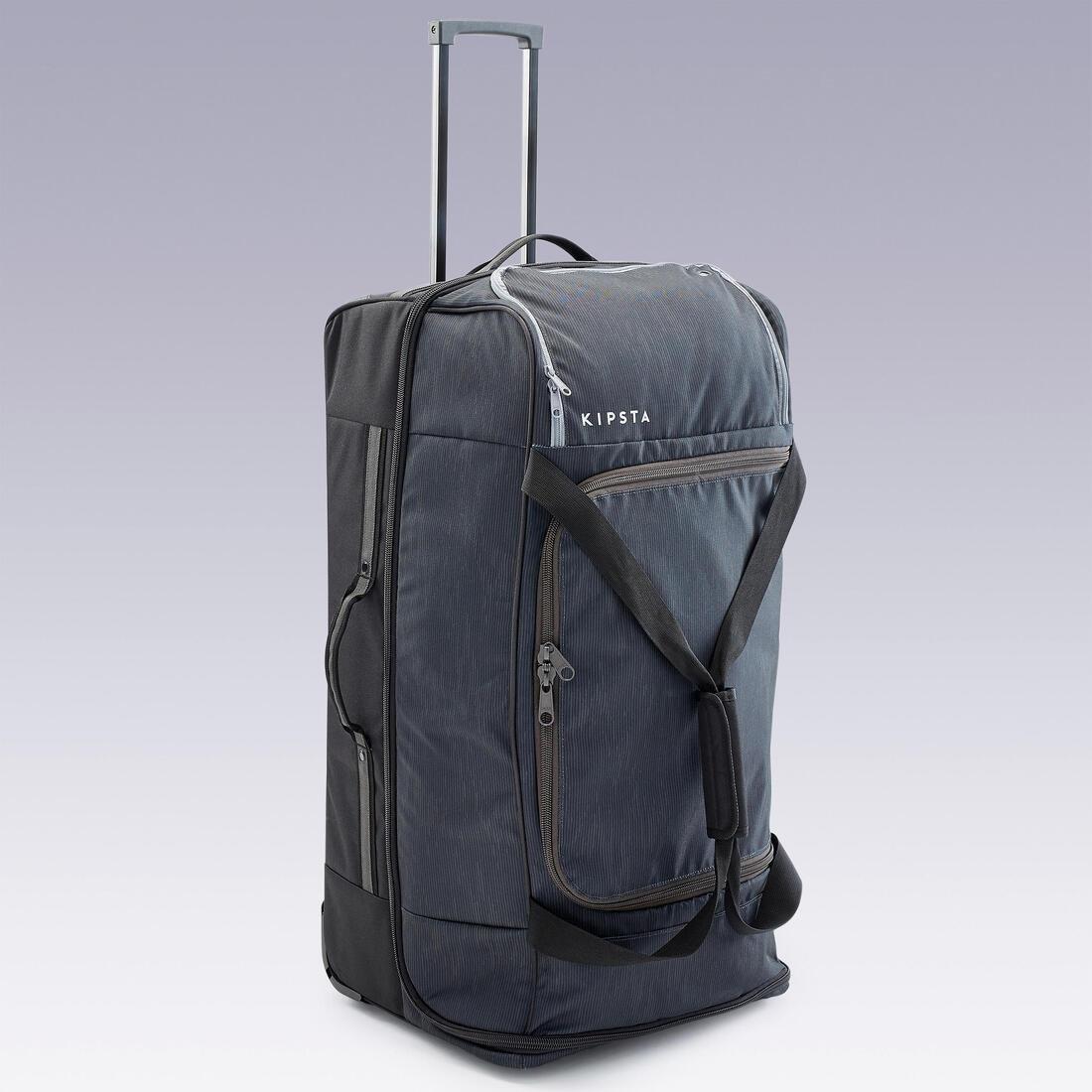 Large Football Travel Suitcase, Black, No Color, large image number 7