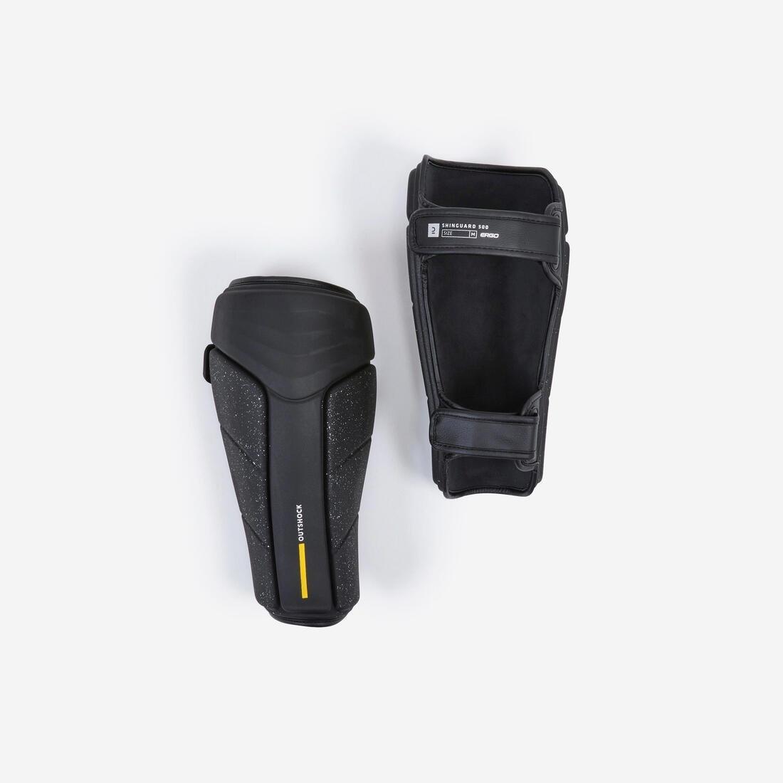 Unisex Ergonomic Shin Guards - 500, Black, , large image number 0