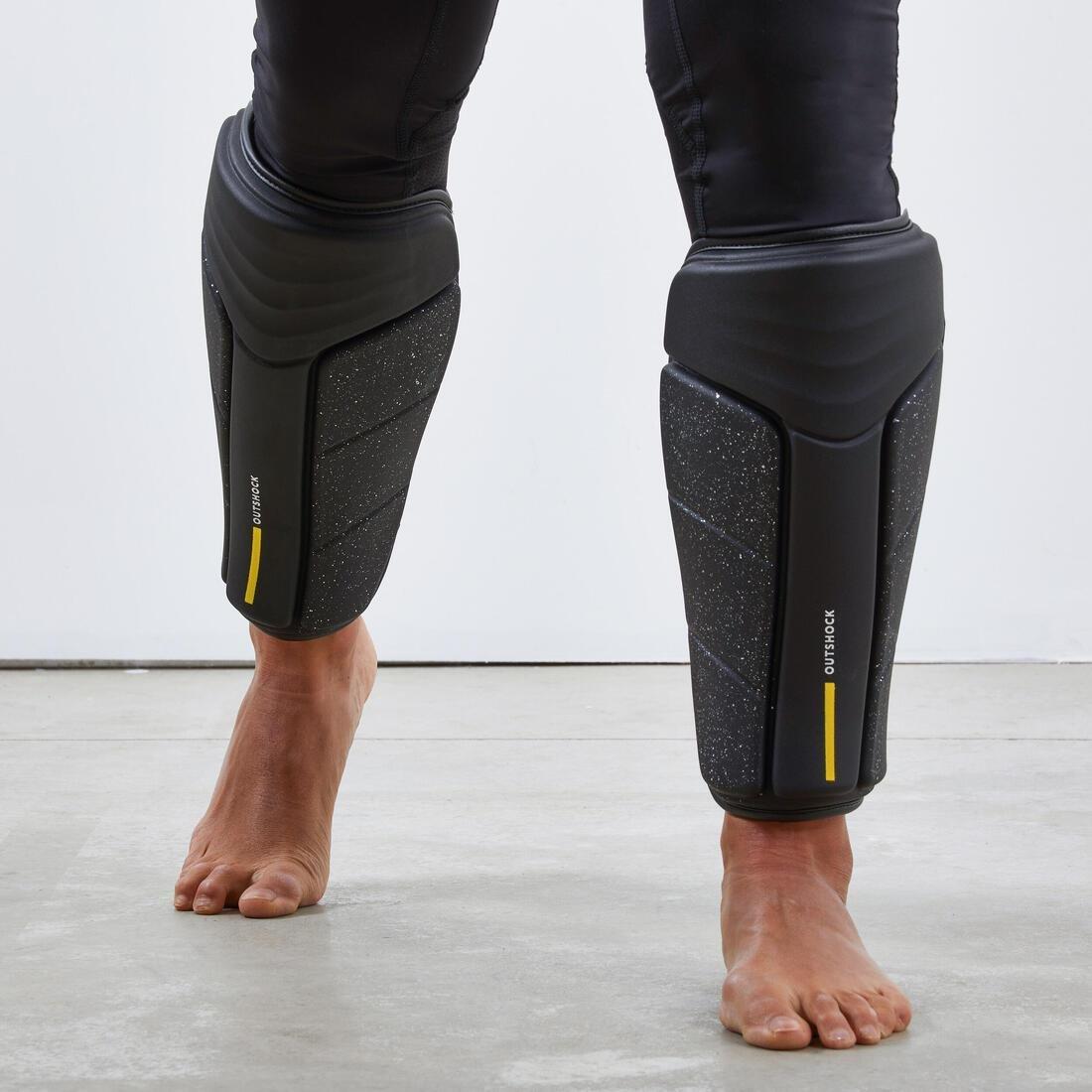 Unisex Ergonomic Shin Guards - 500, Black, , large image number 1