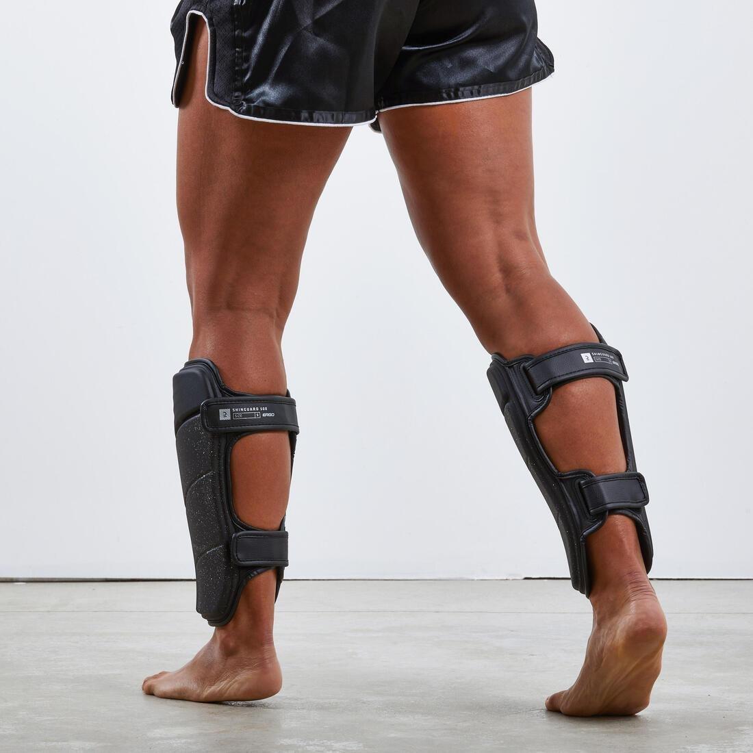 Unisex Ergonomic Shin Guards - 500, Black, , large image number 3