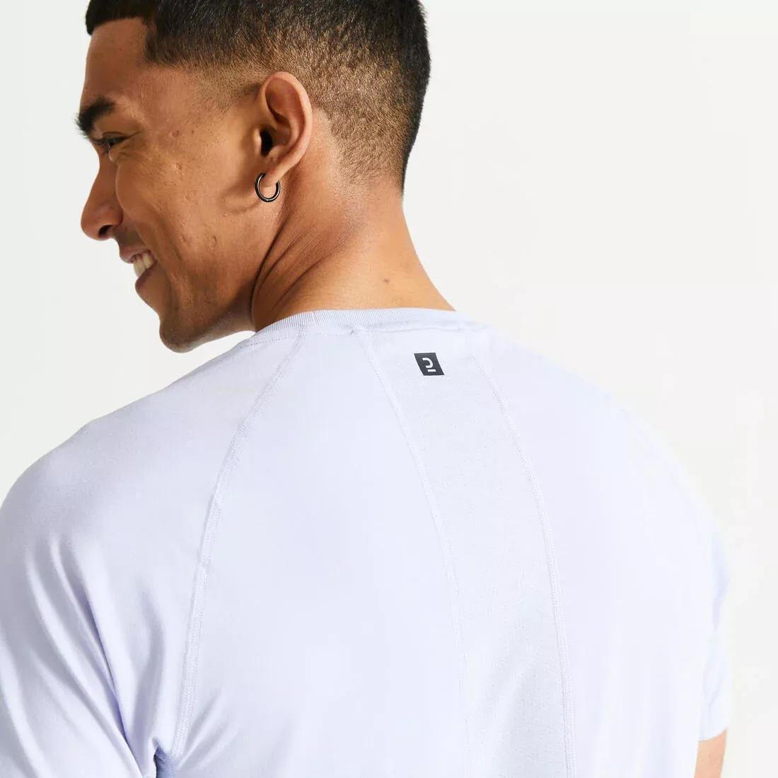 Men Fitness Breathable Essential Crew Neck T-Shirt, White, No Color, large image number 6