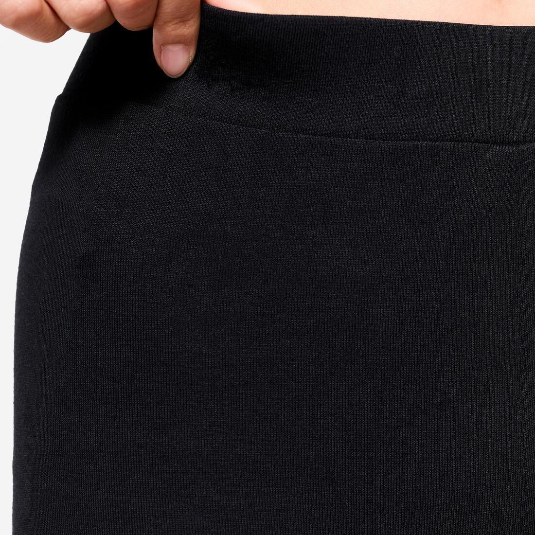 Kids Girls Multisport Cotton Cycling Shorts, Black, No Color, large image number 3