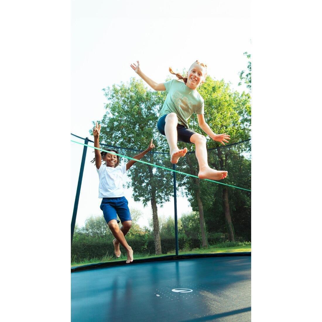 Kids Girls Multisport Cotton Cycling Shorts, Black, No Color, large image number 7