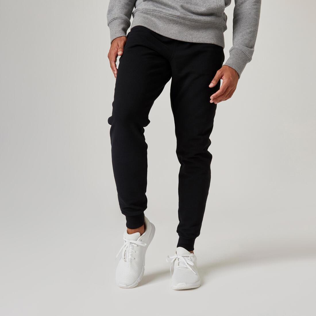 Men Slim-Fit Fitness Jogging Bottoms - 500, Grey, , large image number 2