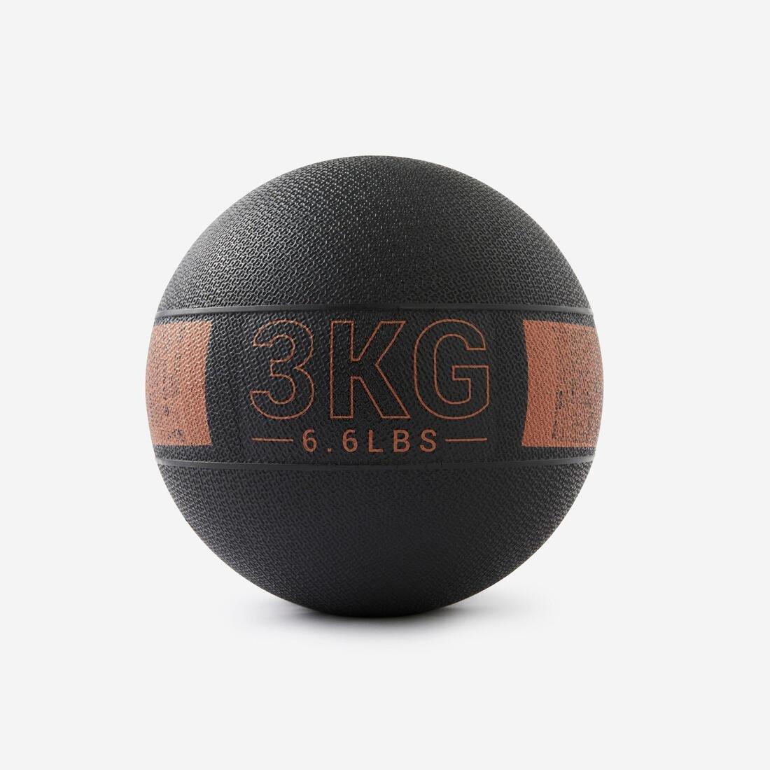 BLACK 3 kg Rubber Medicine Ball, No Color, large image number 0