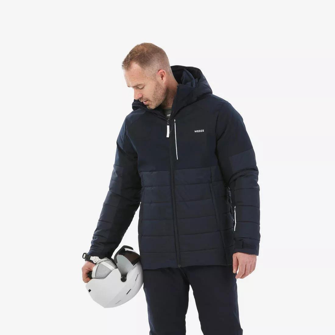 ASPHALT BLUE Men's Mid-Length Warm Ski Jacket 100, , large image number 0