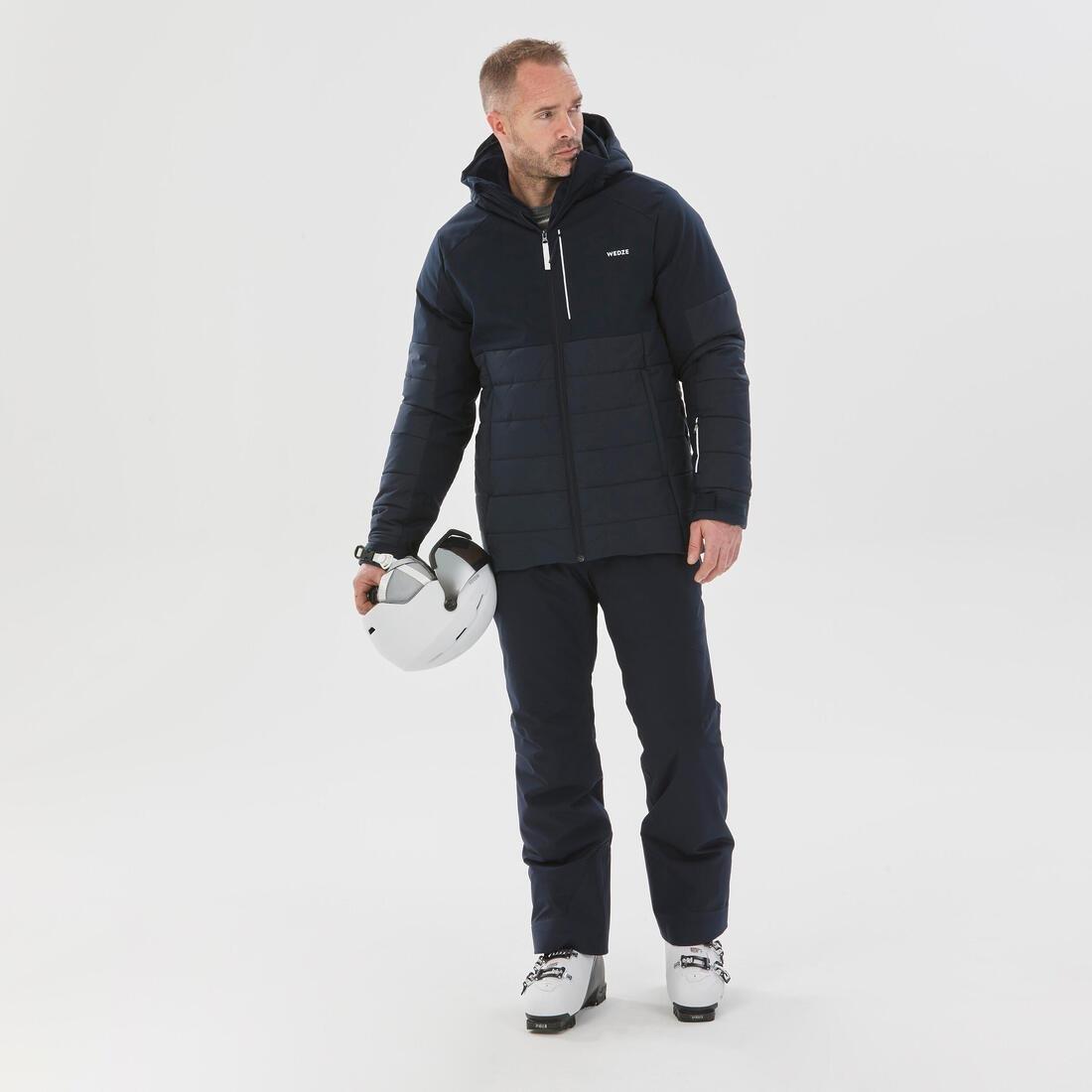 ASPHALT BLUE Men's Mid-Length Warm Ski Jacket 100, , large image number 3