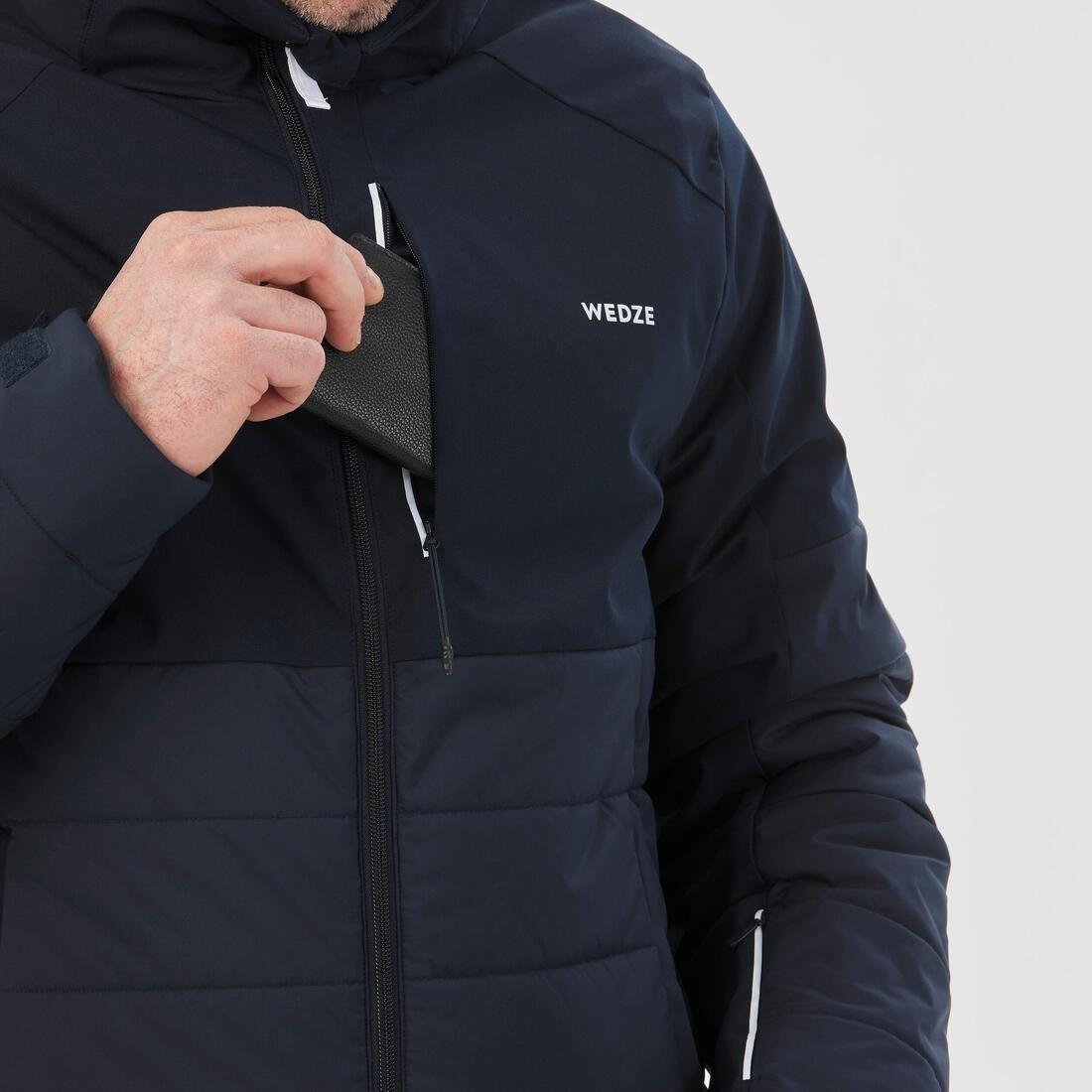 ASPHALT BLUE Men's Mid-Length Warm Ski Jacket 100, , large image number 6