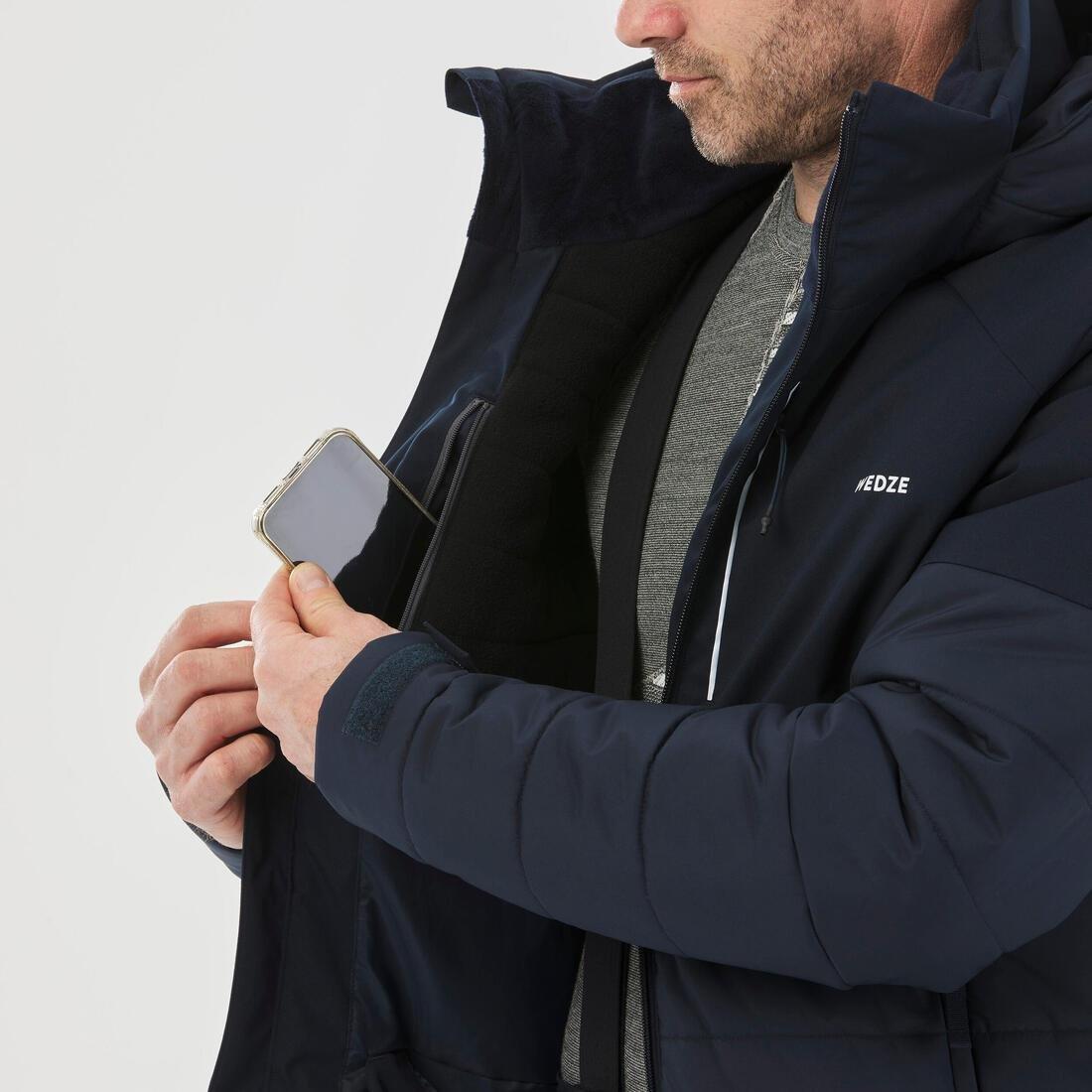 ASPHALT BLUE Men's Mid-Length Warm Ski Jacket 100, , large image number 7