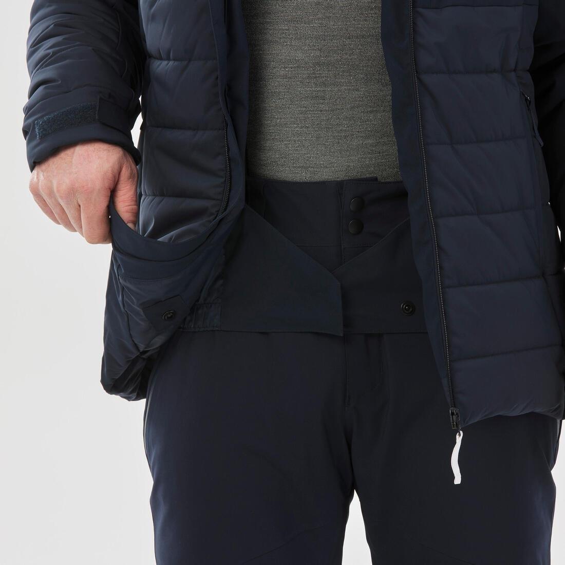 ASPHALT BLUE Men's Mid-Length Warm Ski Jacket 100, , large image number 8