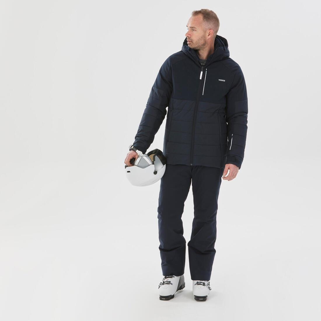 ASPHALT BLUE Men's Mid-Length Warm Ski Jacket 100, No Color, large image number 12