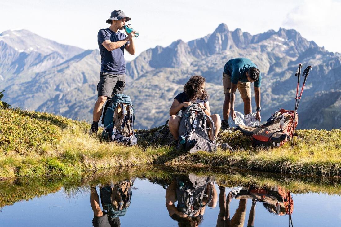 Men Short-Sleeved Merino Wool Trekking T-Shirt - MT500, Grey, , large image number 5