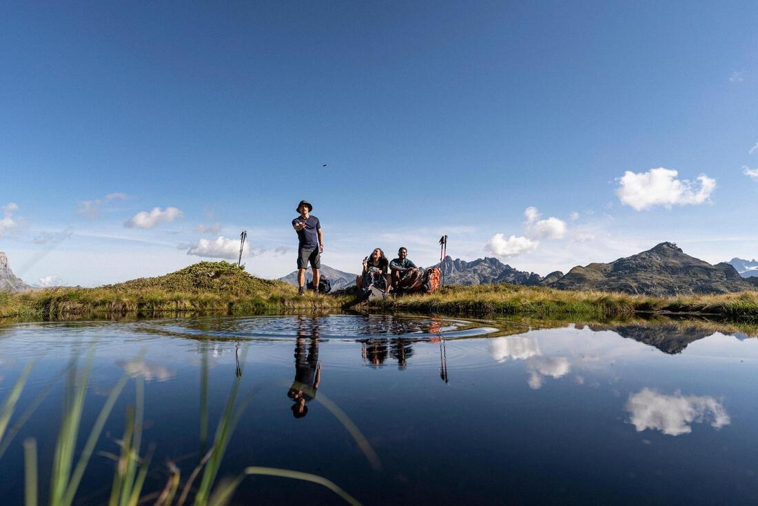 Men Short-Sleeved Merino Wool Trekking T-Shirt - MT500, Grey, , large image number 7