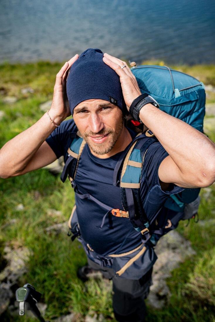 Men Short-Sleeved Merino Wool Trekking T-Shirt - MT500, Grey, , large image number 10