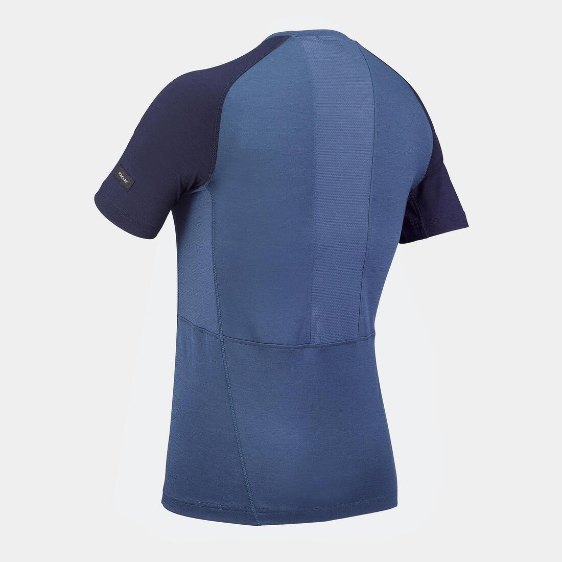 Men Short-Sleeved Merino Wool Trekking T-Shirt - Mt500, Grey, No Color, large image number 11