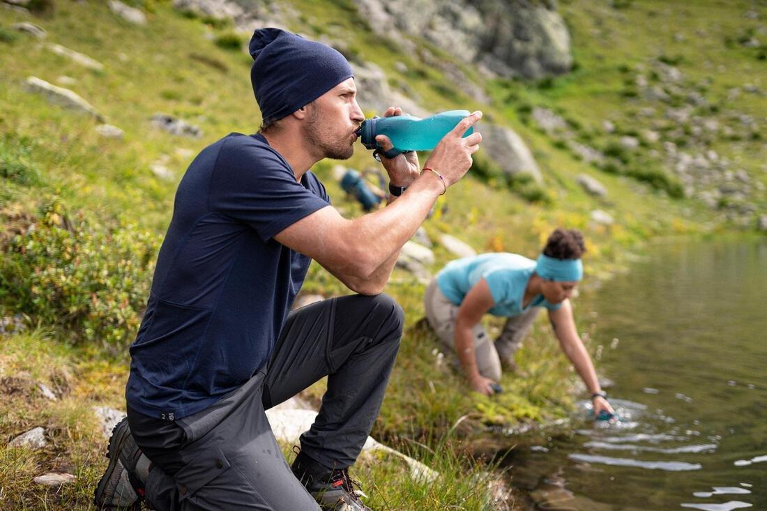 Men Short-Sleeved Merino Wool Trekking T-Shirt - MT500, Grey, , large image number 12