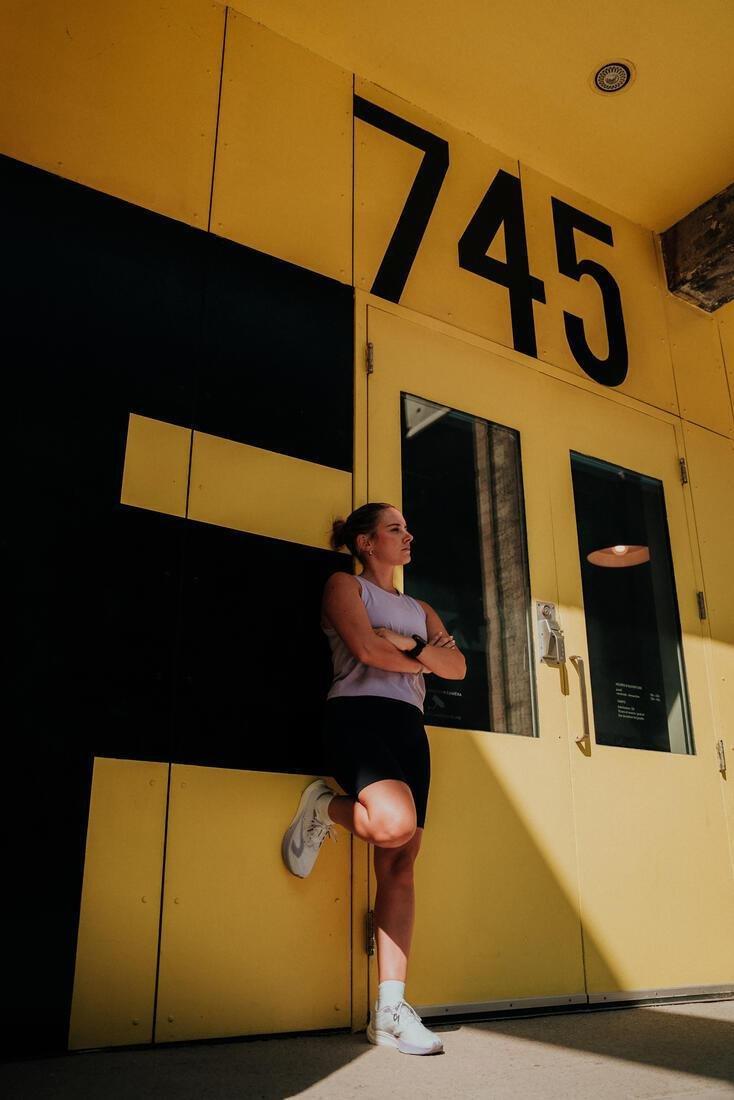 Women Running Tight Shorts - Kiprun Run 500 Comfort, Blue, No Color, medium