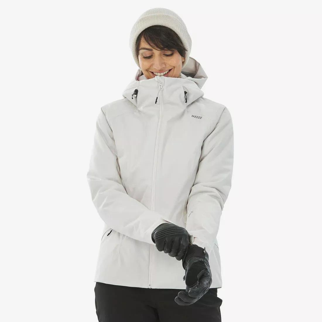 Women Warm Ski Jacket - 500, White, No Color, large image number 1