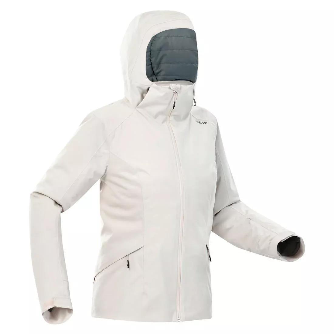 Women Warm Ski Jacket - 500, White, No Color, large image number 3
