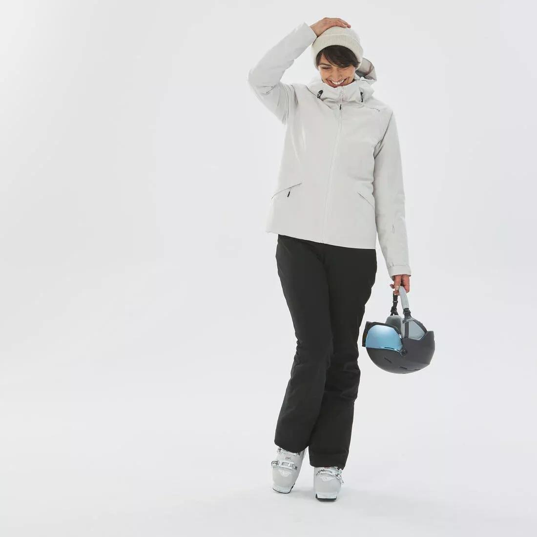 Women Warm Ski Jacket - 500, White, No Color, large image number 6