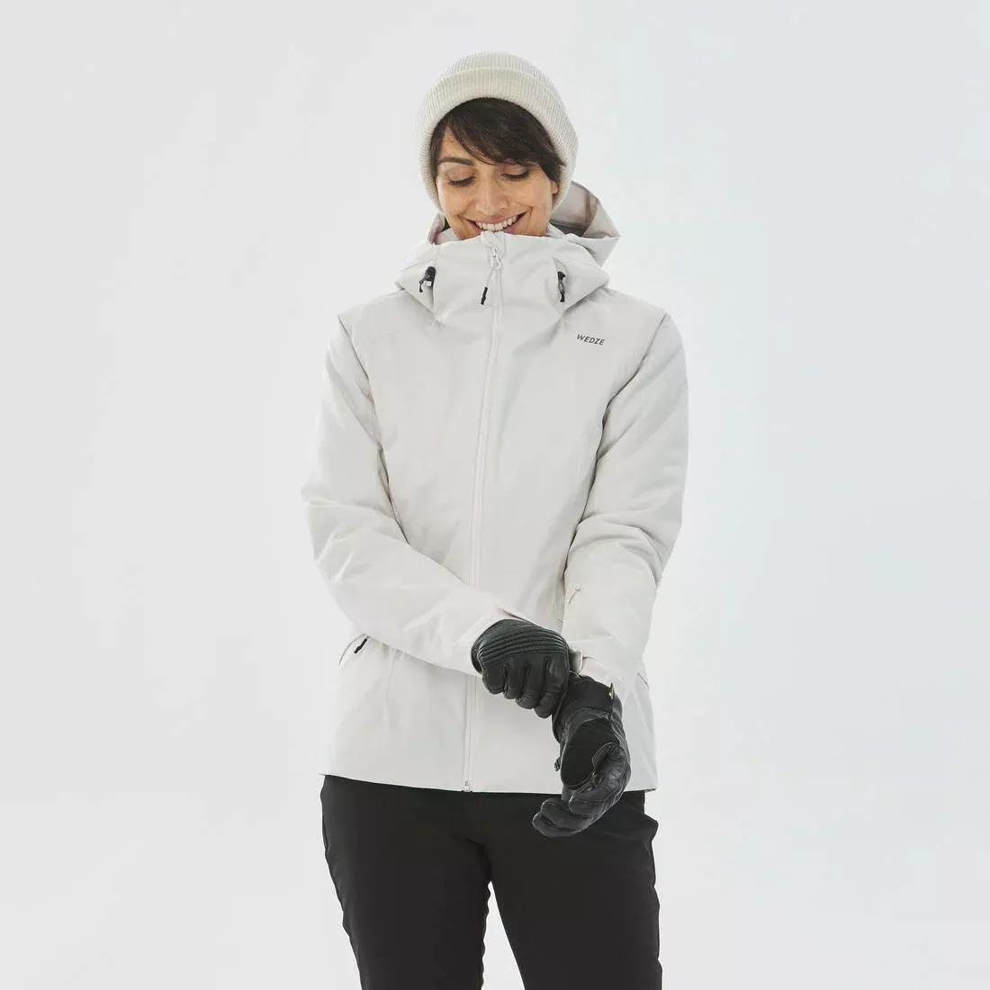 Women Warm Ski Jacket - 500, White, No Color, large image number 8
