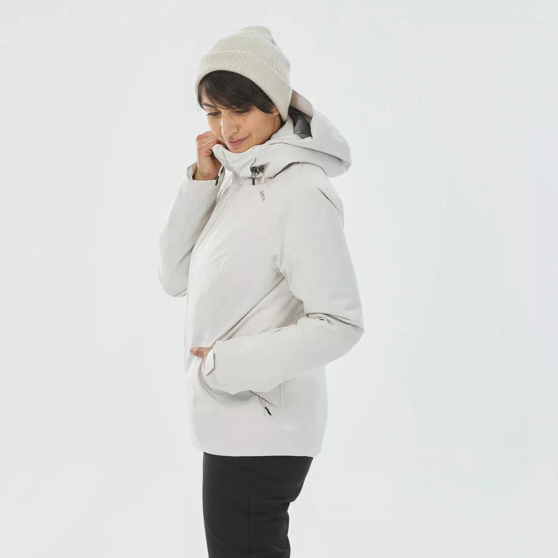 Women Warm Ski Jacket - 500, White, No Color, large image number 9