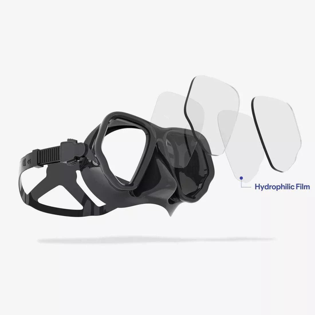 Anti-fog diving mask - MASK 500 DUAL ANTI-FOG, Grey, No Color, large image number 2
