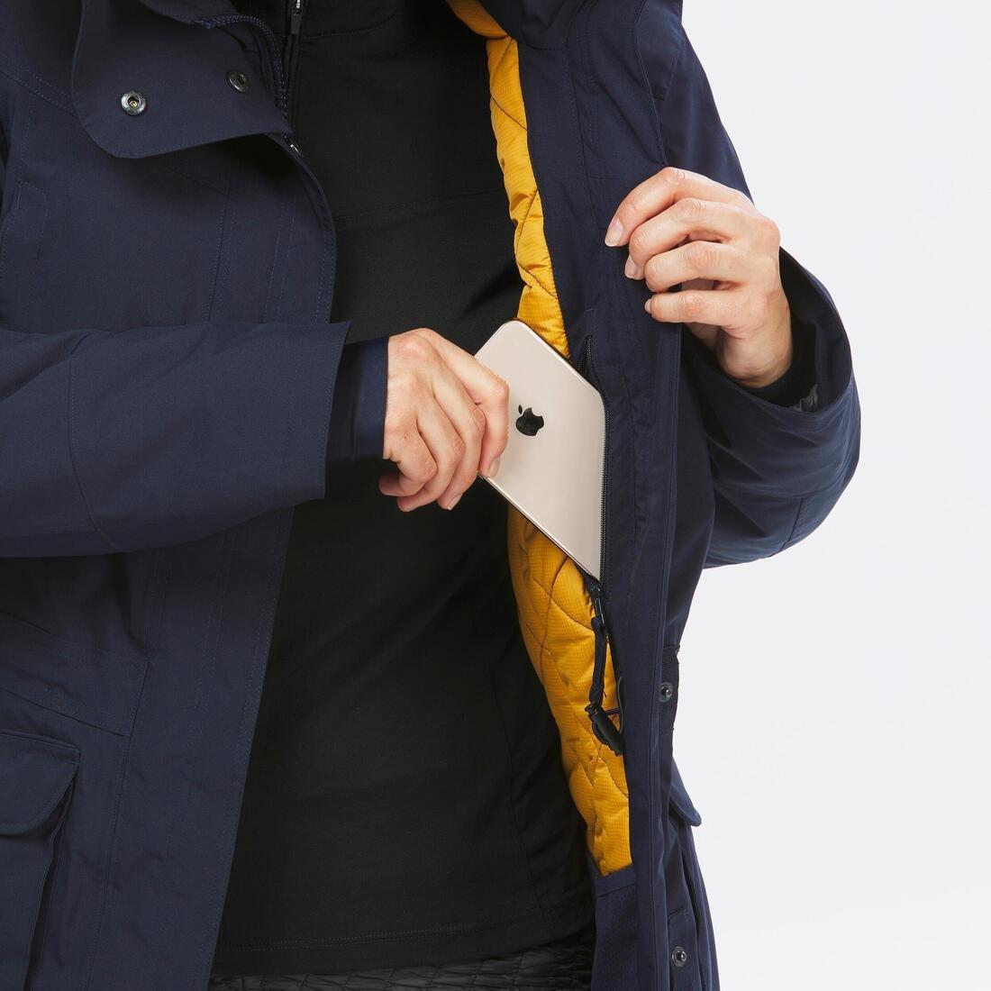 Women Winter Waterproof Hiking Parka - Sh900 -20آ°C, Asphalt Blue, No Color, large image number 3