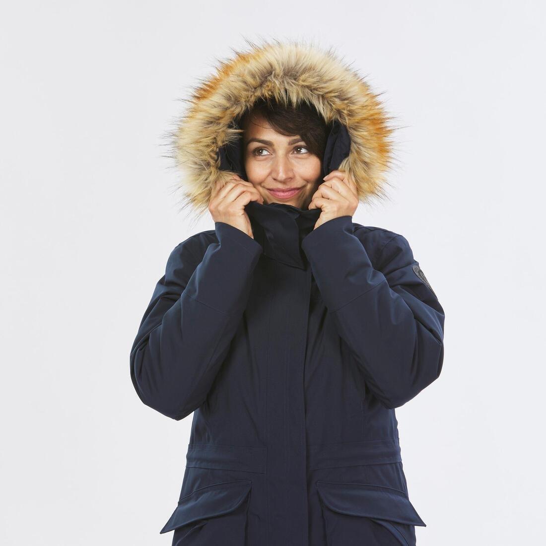 Women Winter Waterproof Hiking Parka - Sh900 -20آ°C, Asphalt Blue, No Color, large image number 6