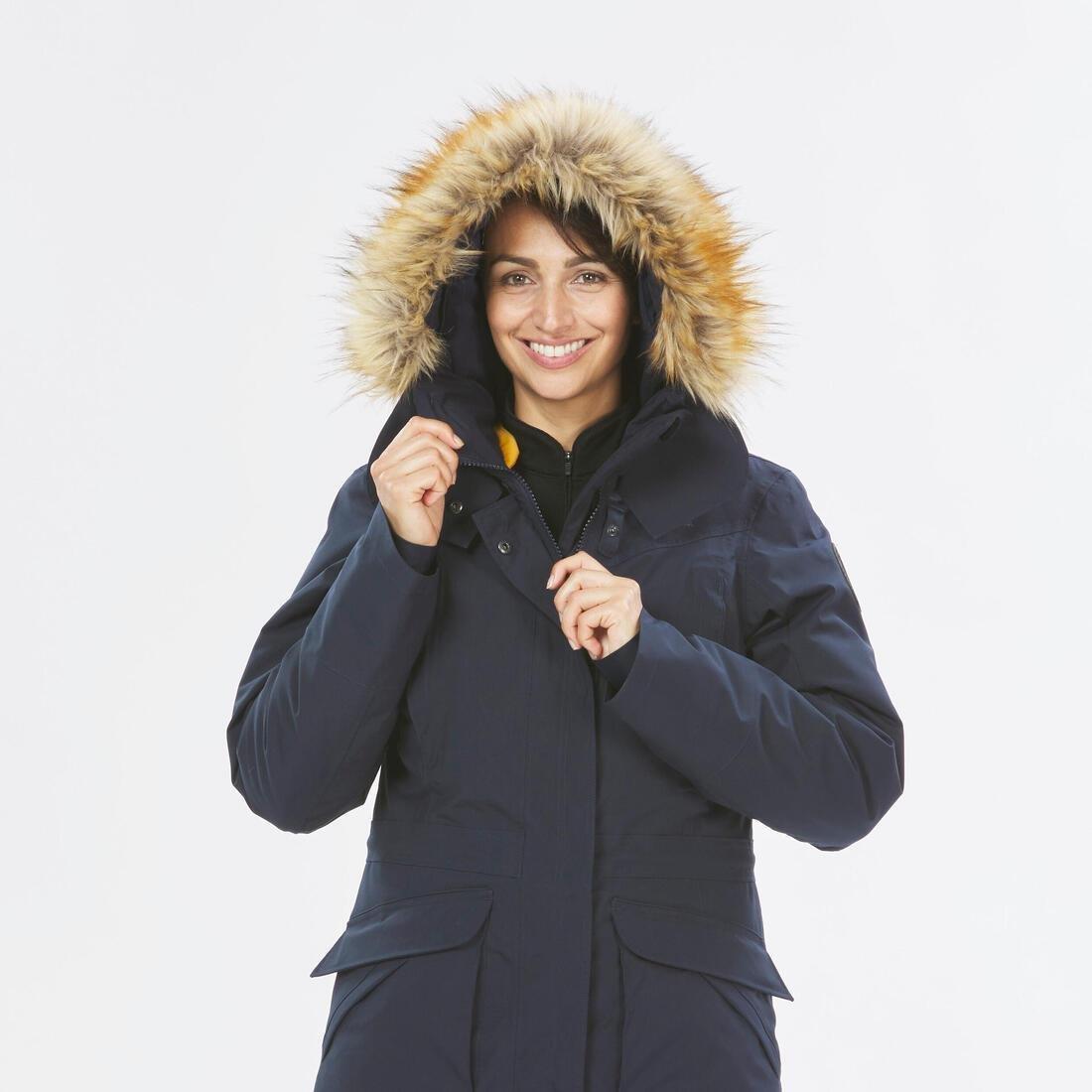 Women Winter Waterproof Hiking Parka - Sh900 -20آ°C, Asphalt Blue, No Color, large image number 9