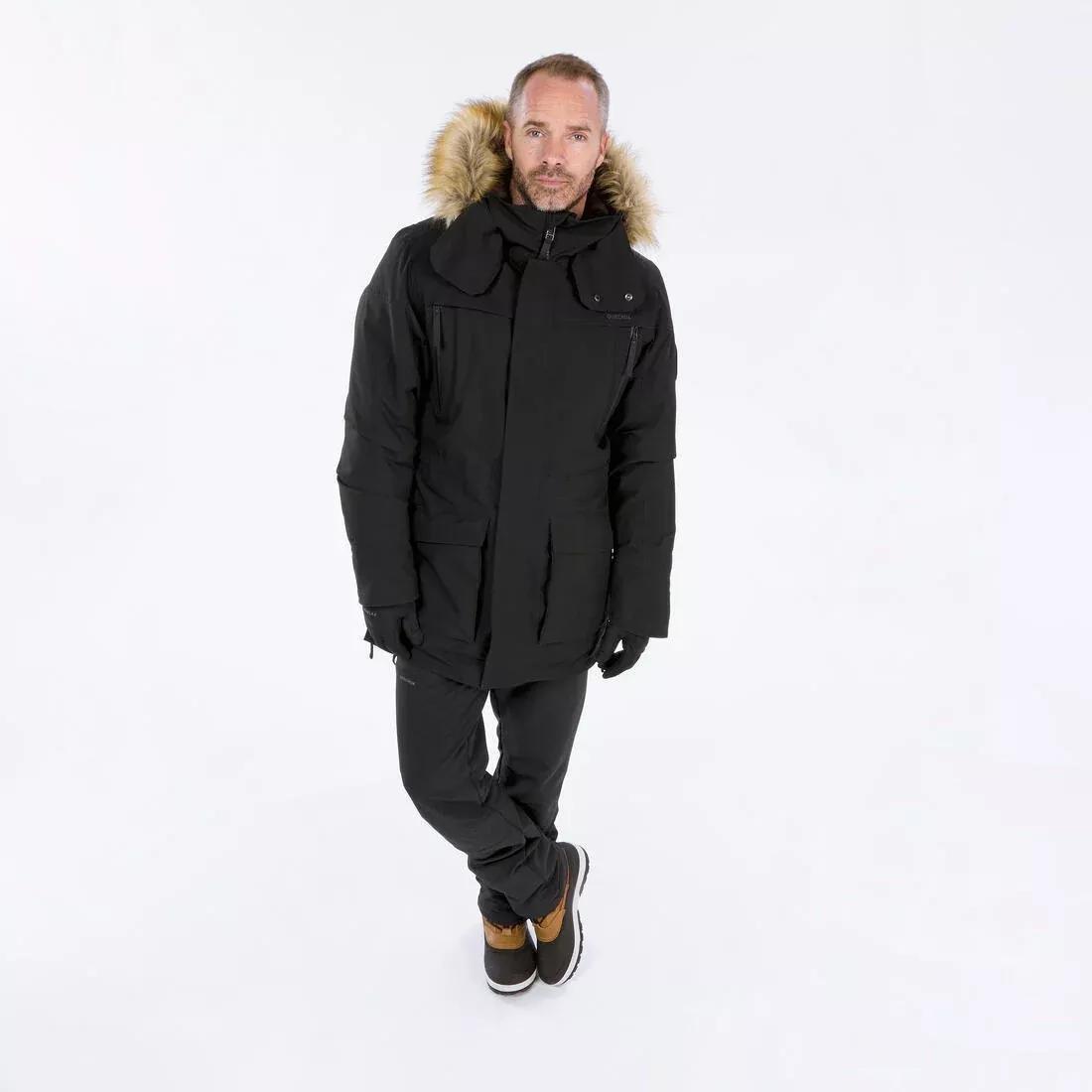 QUECHUA - Men Winter Waterproof Hiking Parka - Sh900, Black